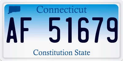 CT license plate AF51679