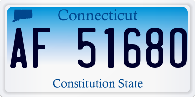 CT license plate AF51680