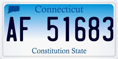 CT license plate AF51683