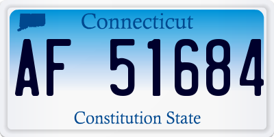 CT license plate AF51684