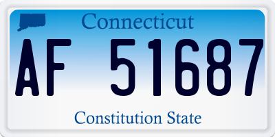 CT license plate AF51687
