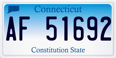 CT license plate AF51692