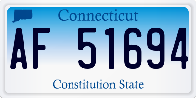 CT license plate AF51694