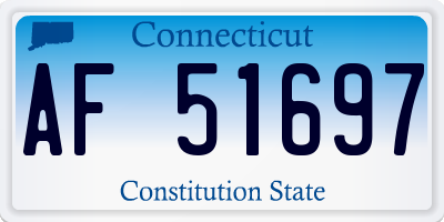 CT license plate AF51697