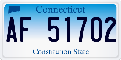 CT license plate AF51702