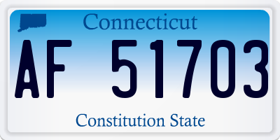 CT license plate AF51703
