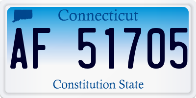 CT license plate AF51705