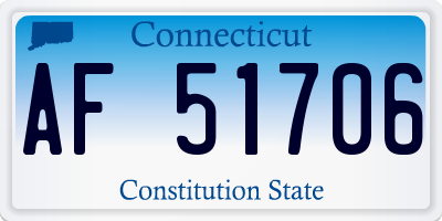 CT license plate AF51706