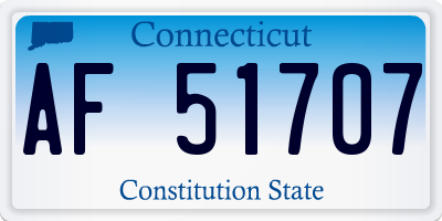 CT license plate AF51707