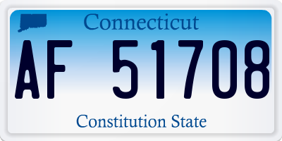 CT license plate AF51708