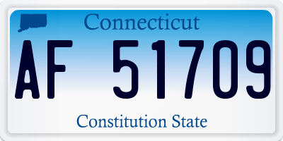 CT license plate AF51709