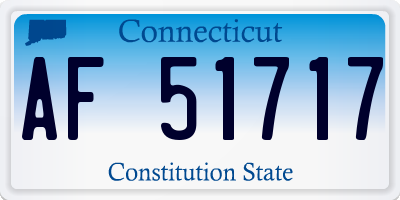 CT license plate AF51717