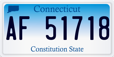 CT license plate AF51718