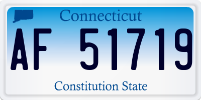 CT license plate AF51719
