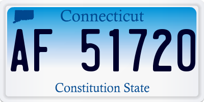 CT license plate AF51720