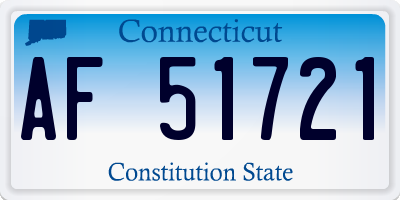 CT license plate AF51721