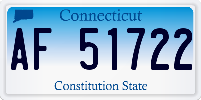 CT license plate AF51722