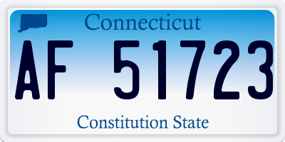 CT license plate AF51723