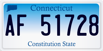 CT license plate AF51728