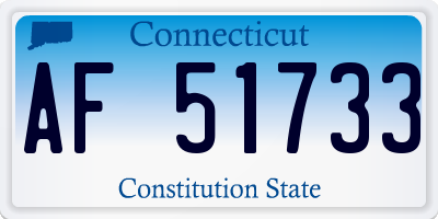 CT license plate AF51733