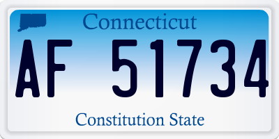 CT license plate AF51734