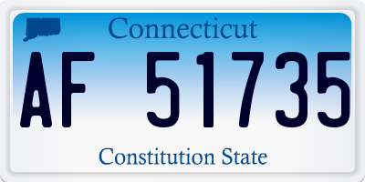 CT license plate AF51735
