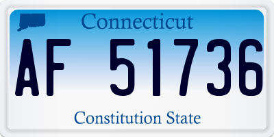 CT license plate AF51736