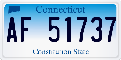 CT license plate AF51737