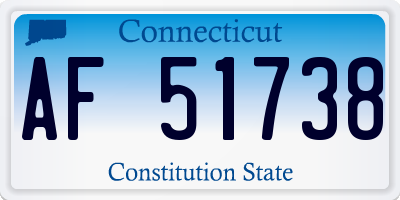 CT license plate AF51738
