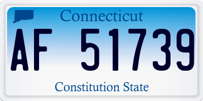 CT license plate AF51739