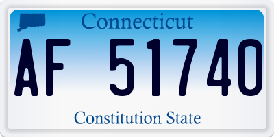 CT license plate AF51740