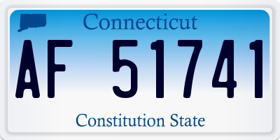 CT license plate AF51741