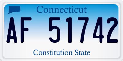 CT license plate AF51742