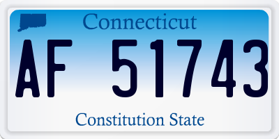 CT license plate AF51743