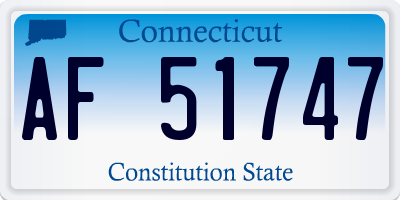 CT license plate AF51747