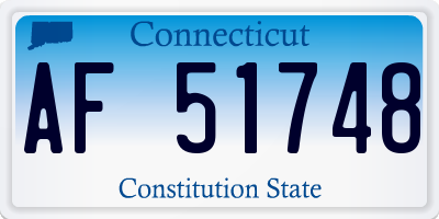 CT license plate AF51748