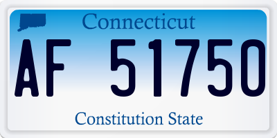 CT license plate AF51750