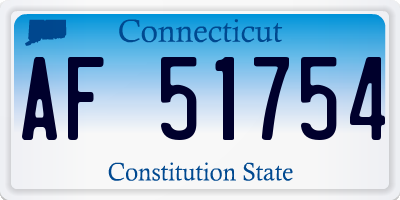CT license plate AF51754