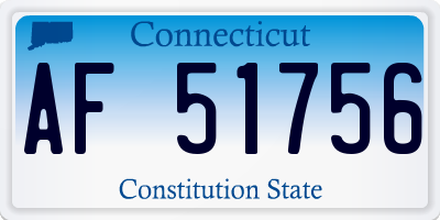 CT license plate AF51756