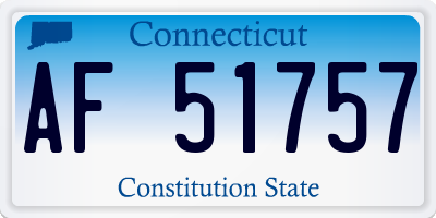 CT license plate AF51757