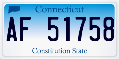CT license plate AF51758