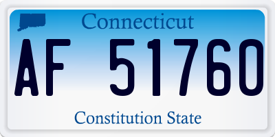 CT license plate AF51760