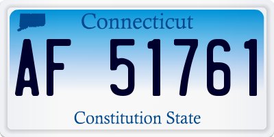 CT license plate AF51761