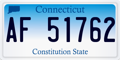 CT license plate AF51762