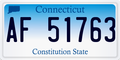 CT license plate AF51763