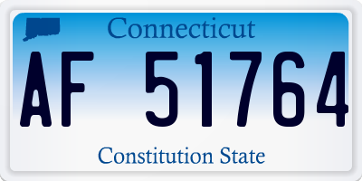 CT license plate AF51764