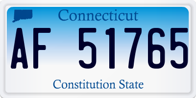 CT license plate AF51765