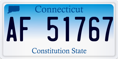 CT license plate AF51767