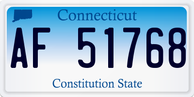 CT license plate AF51768
