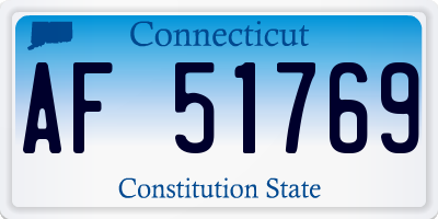 CT license plate AF51769